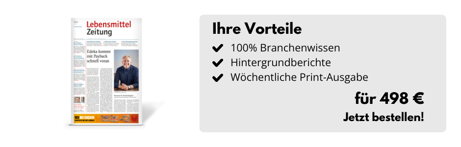 Zeitung und daneben eine Infobox:100% Branchenwissen, Hintergrundberichte, wöchentliche Print Ausgabe für 489€. Jetzt bestellen!